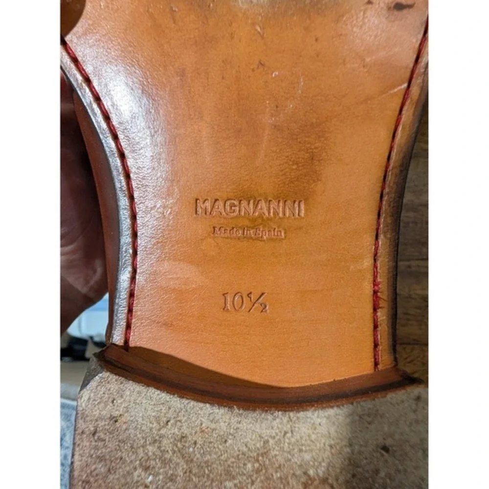 MAGNANNI‎ - Mens 10.5m Monk Strap Buckle Leather Shoes